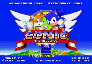 Sonic 2 Armageddon Game (beta) Title Screen